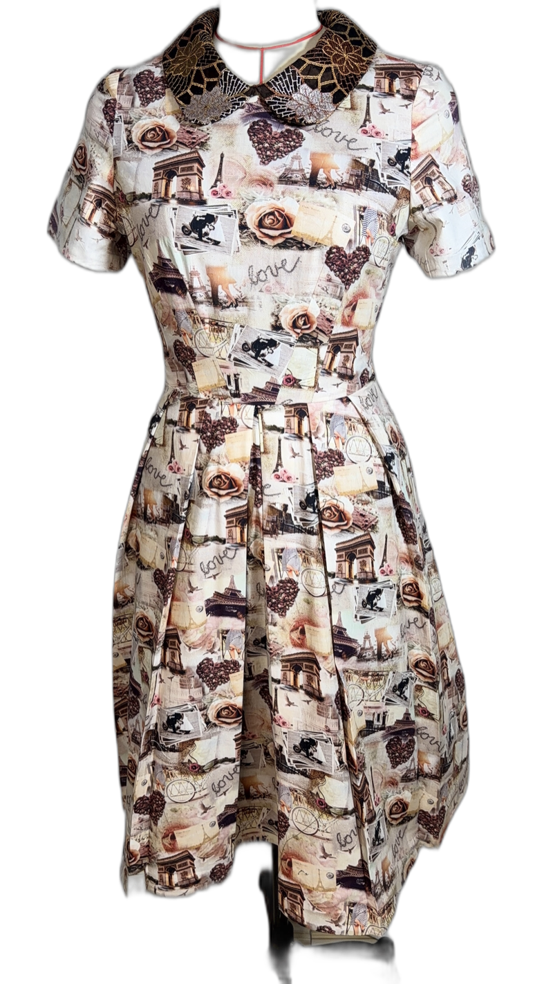 Pleated Cotton Dress - Lined